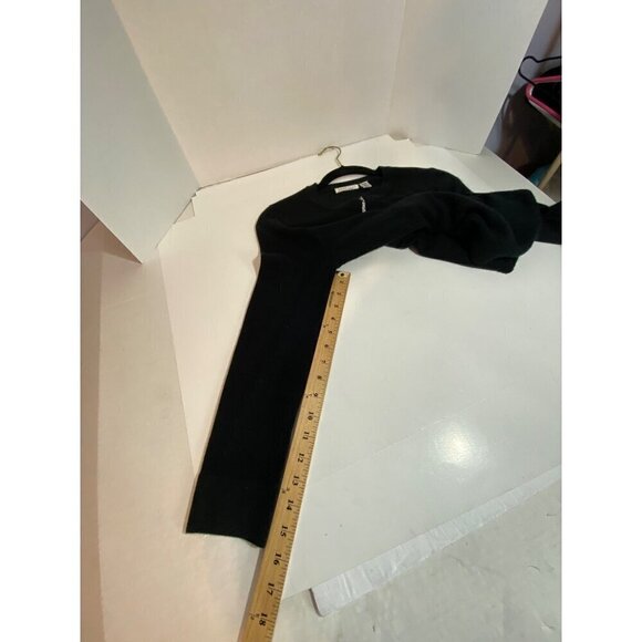 Luxe 360 Mercer Street Studio Black Pullover Sweater Rhinestone Zip Women's PL - Picture 9 of 10